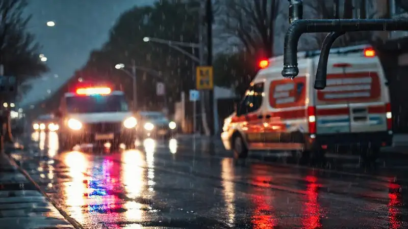 El plomero atendía una emergencia en la calle